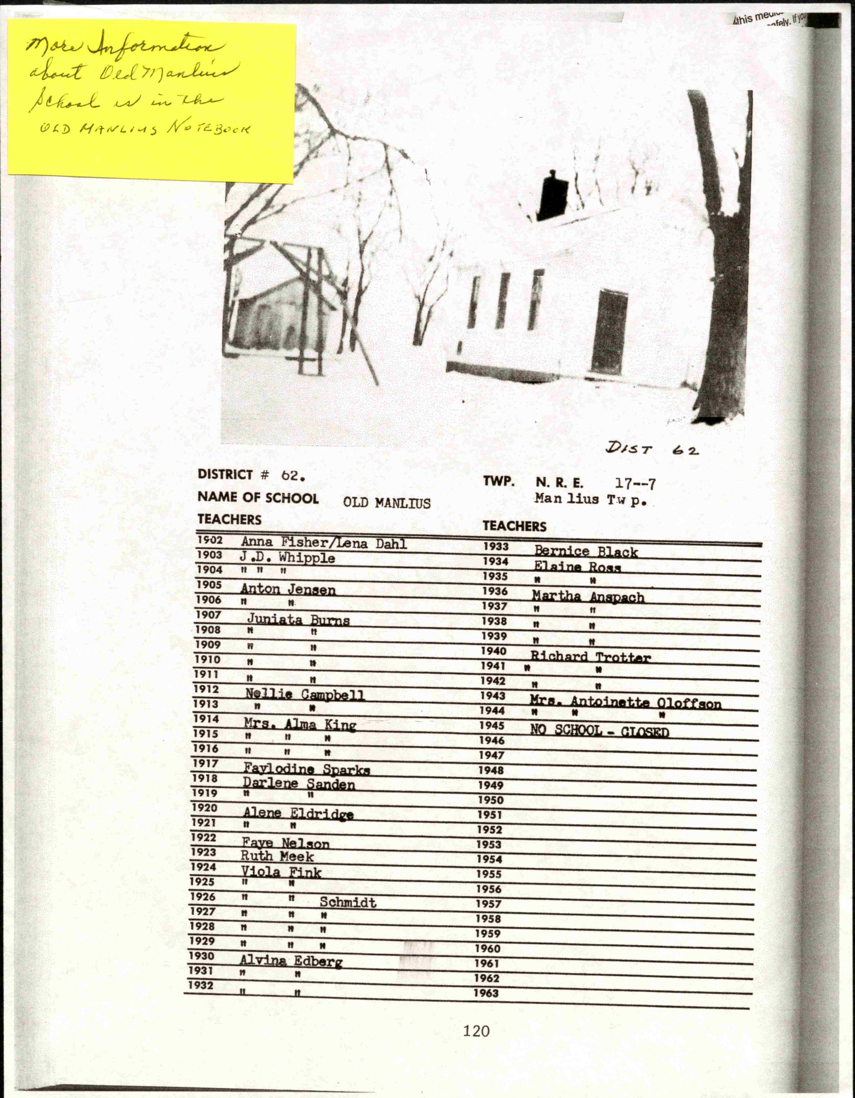 Album 14 MANLIUS TOWNSHIP (1) ONE ROOM SCHOOLS Page 077