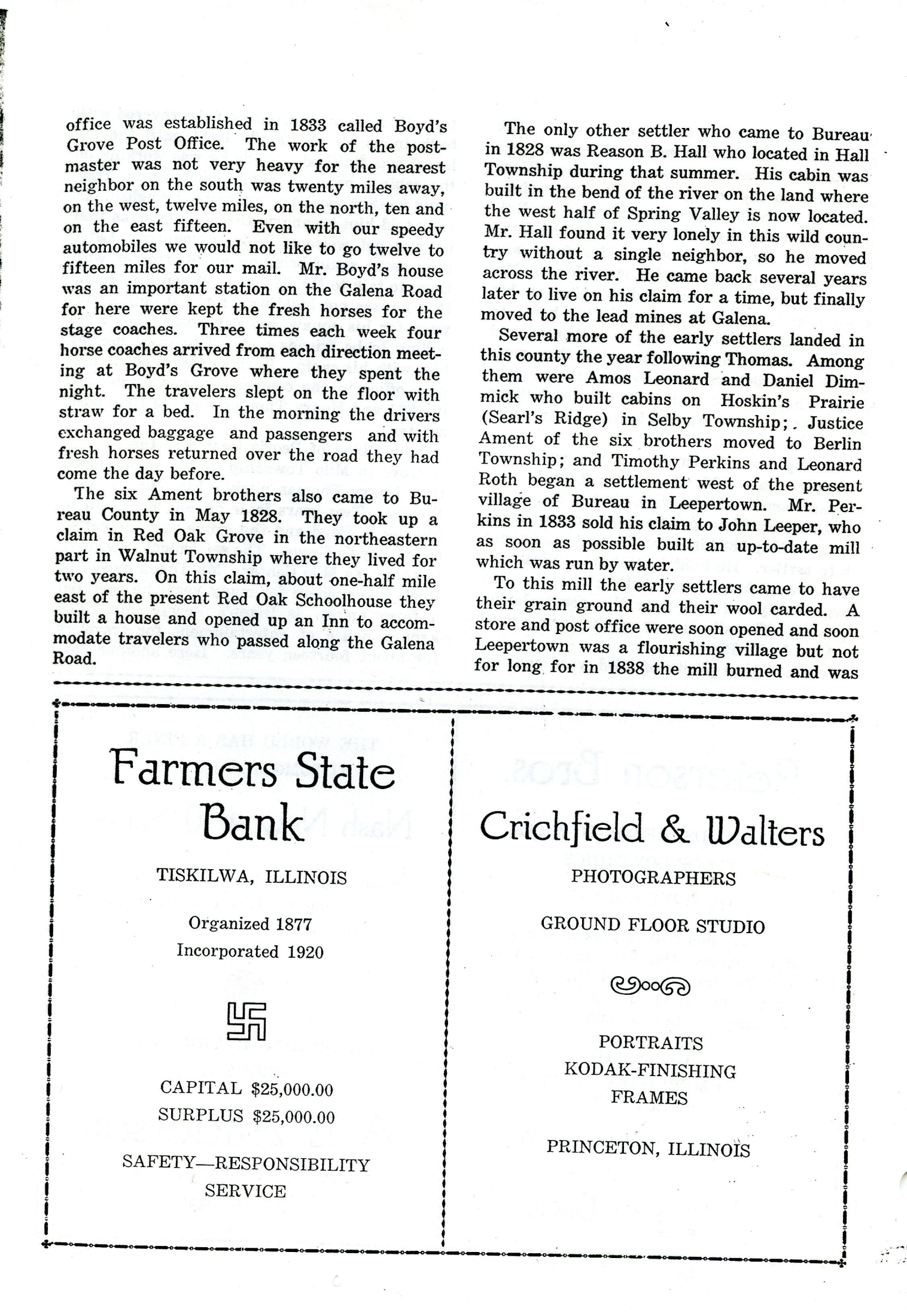 Early History of Bureau County