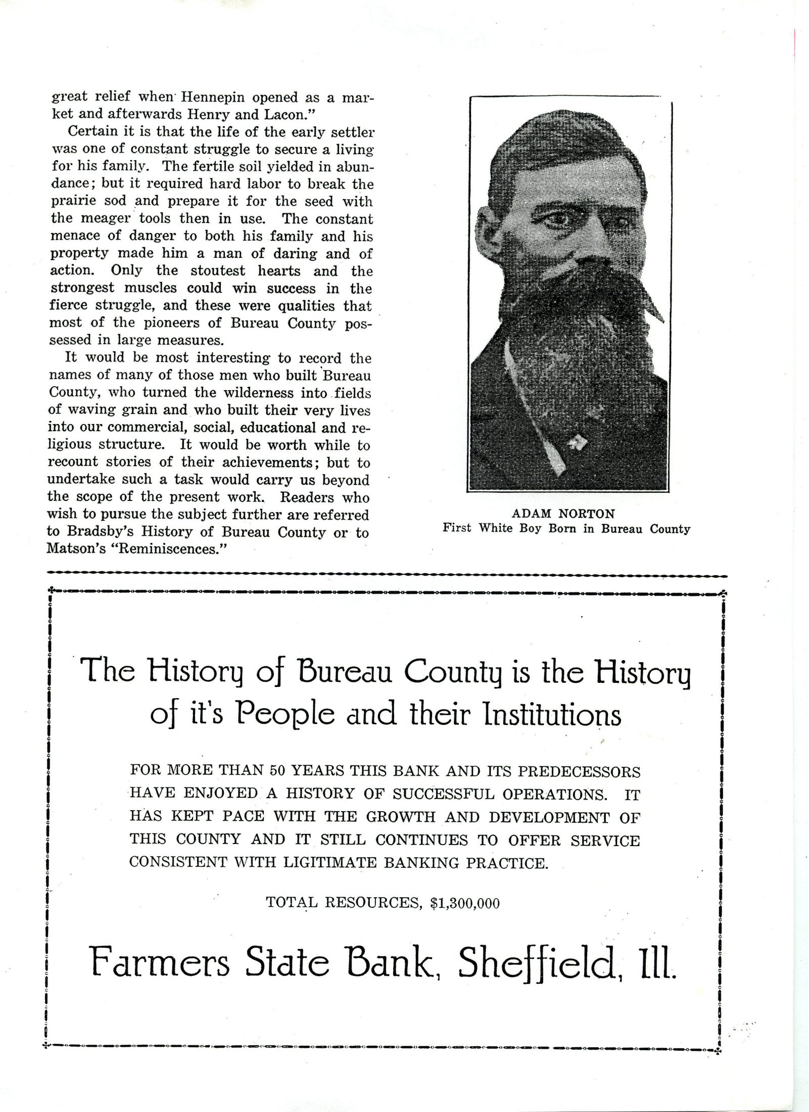 Early History of Bureau County
